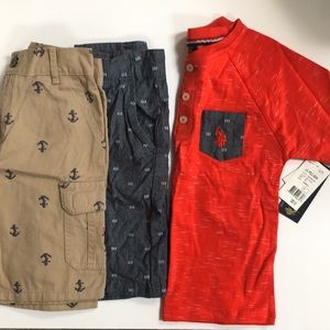 NWT and NWOT polo assn. 5/6 T shirts and shorts